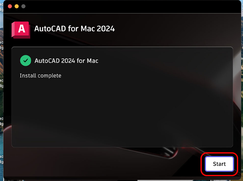 Start để khởi chạy AutoCAD
