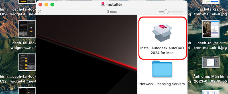 Nhấn vào Install Autodesk AutoCAD 2024