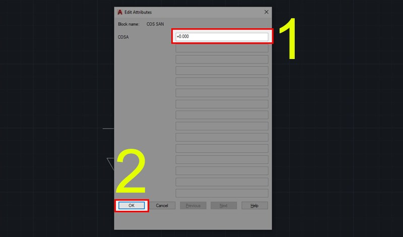 Các bước tạo Block cao độ