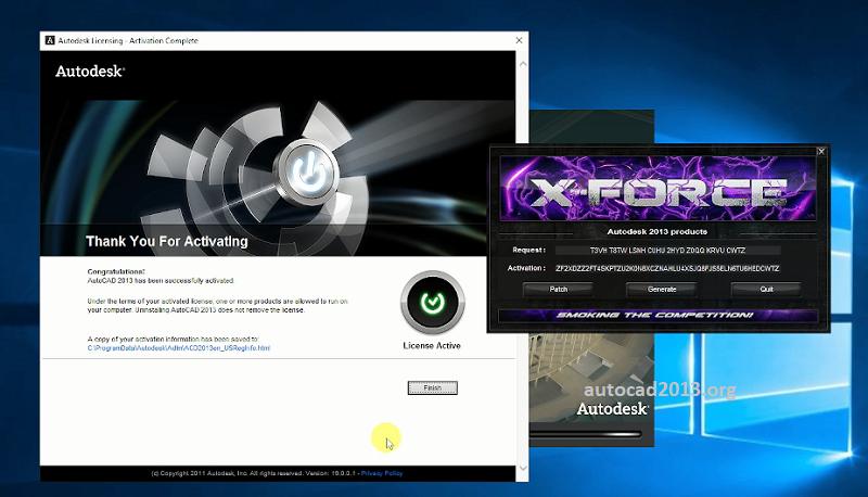 Khi hoàn thành hình sẽ hiển thị thông báo “Thank you for Activating”